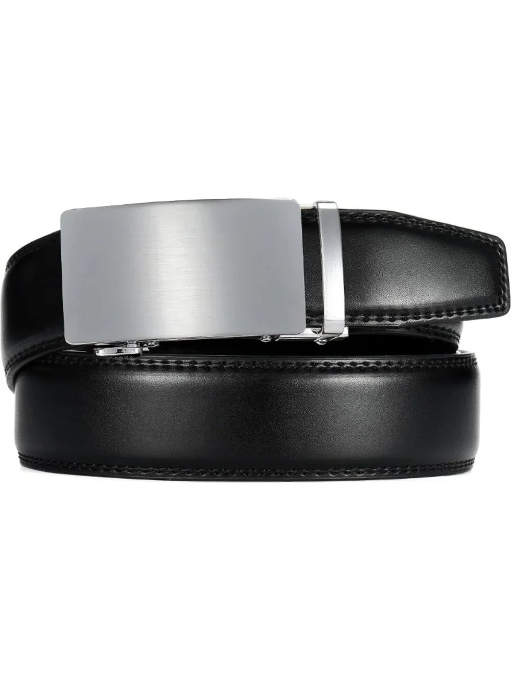 Men's Leather Ratchet Belt - Micro-Adjustable, Smooth Sliding, Trim to Fit